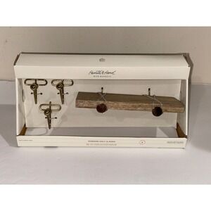 Hearth & Hand with Magnolia wood and brass pegboard shelf and hooks set